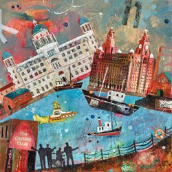 Liverpool by Richard Burel - Original Painting on Stretched Canvas sized 23x23 inches. Available from Whitewall Galleries
